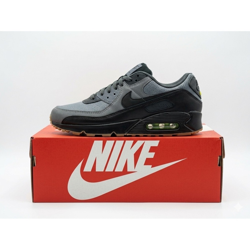 Nike Air Max 90 Iron Grey/Black/Gum -size 8